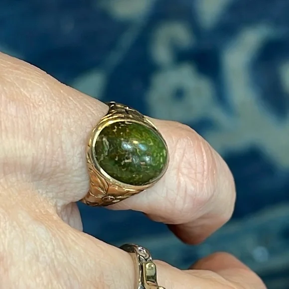 10k Rose Gold Connemara Marble cabochon Ring